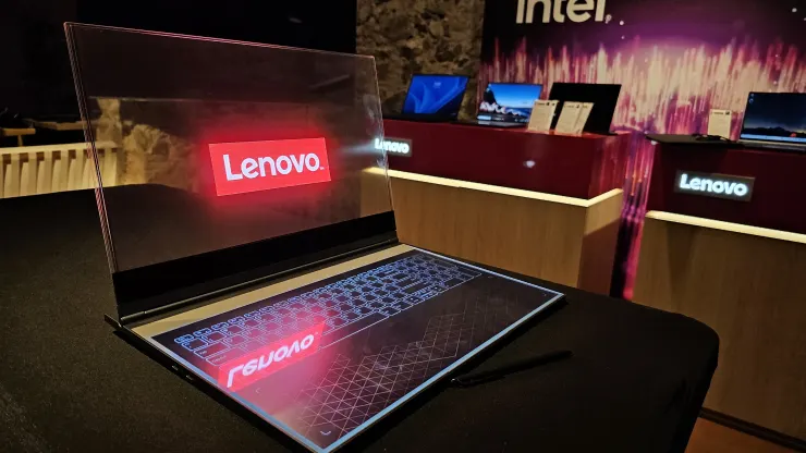 Strange laptop with clear Lenovo screen
